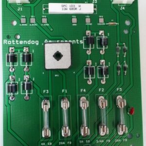 A green board with many different types of wires.