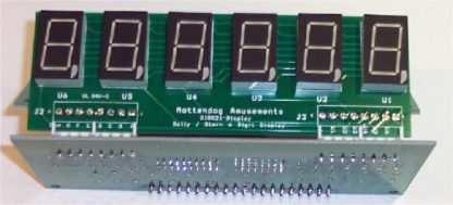 A green display board with four digital numbers.