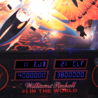 A close up of the electronic display for williams pinball