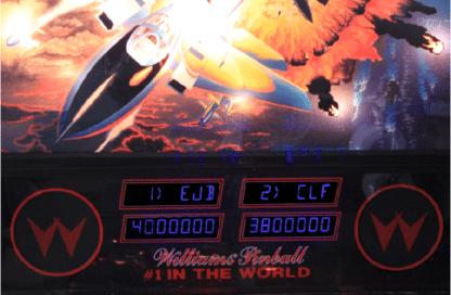 A close up of the electronic display for williams pinball