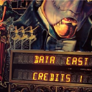 A sign that says data east credits 1