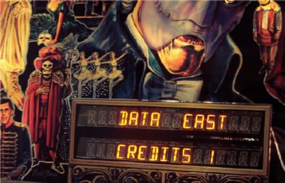 A sign that says data east credits 1