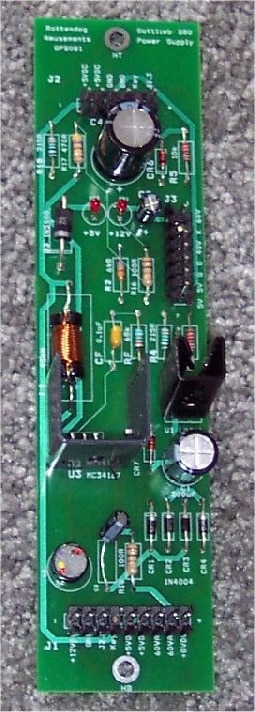 A circuit board with many different electronic components.