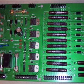 A green board with many different types of wires.