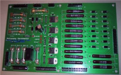 A green board with many different types of wires.