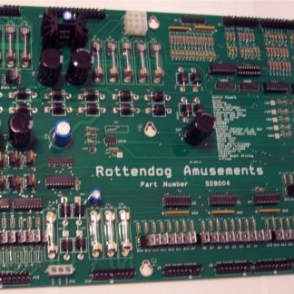 A close up of the bottom side of an electronic board.