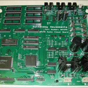 A close up of the bottom side of an electronic board.