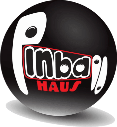 A black ball with the word pinbahaus written on it.